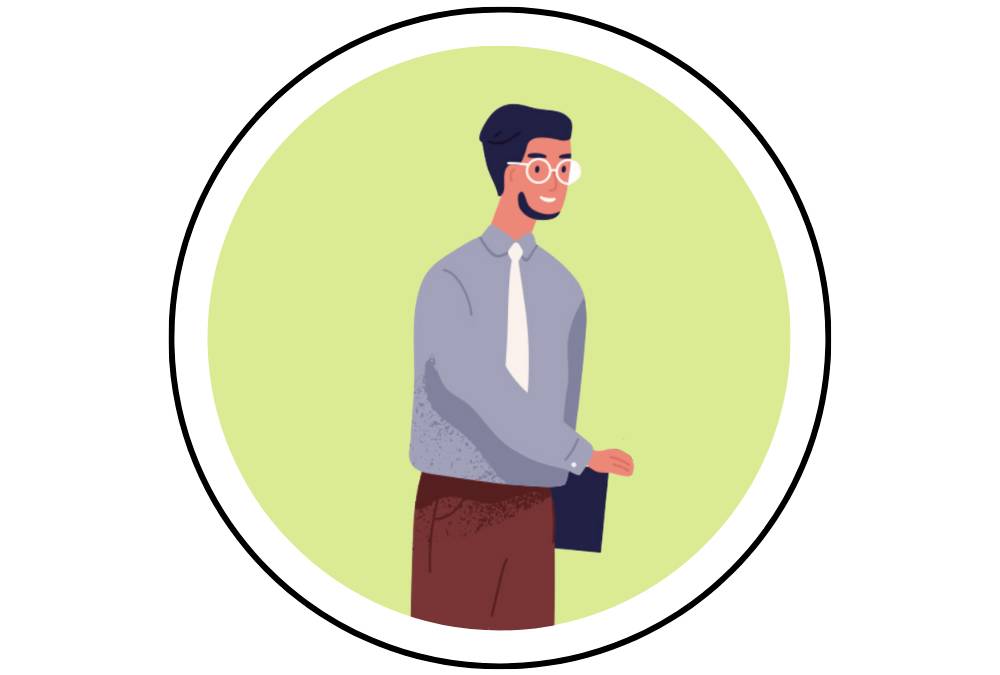 A cartoon graphic of a peer mentor